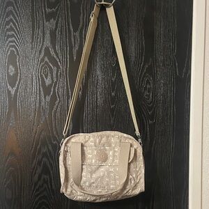 Kipling Monkey Mania Beige And White Crossbody Bag Purse